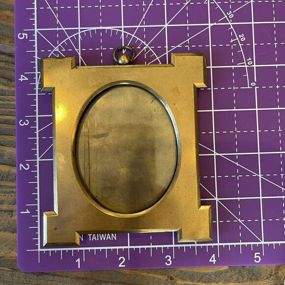 VTG English Brass Metal Spandrel Hanging Picture Frame Signed Marion London - Picture 8 of 10